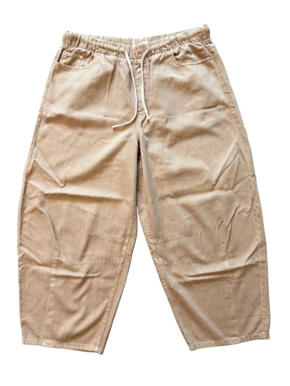 NEW MARINE LAYER Ella Barrel Leg Pants in Khaki SZ XL